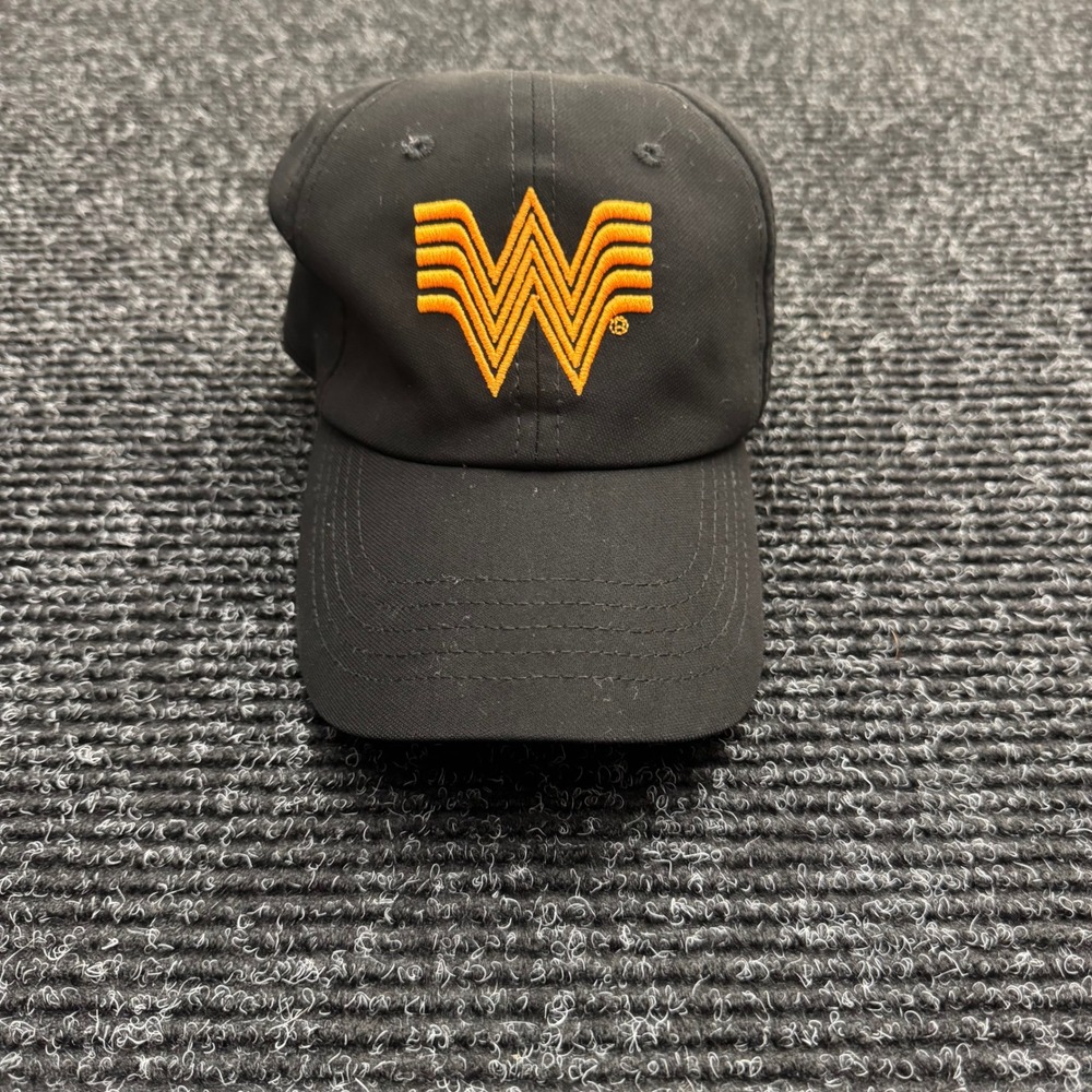 Whataburger Flying W Logo Baseball Cap Hat Black Orange Adjustable OSFA